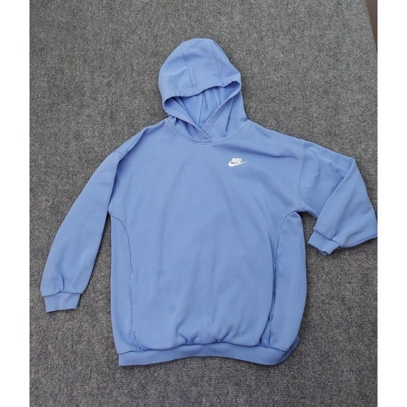 Nike Other - Nike Sportswear Club Hoodie Youth Large Blue Fleece Pullover Warm Swoosh